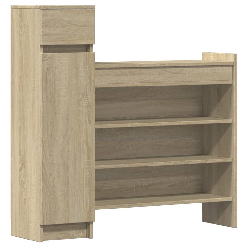 vidaXL Zapatero madera de ingeniería roble Sonoma 100,5x28x100 cm