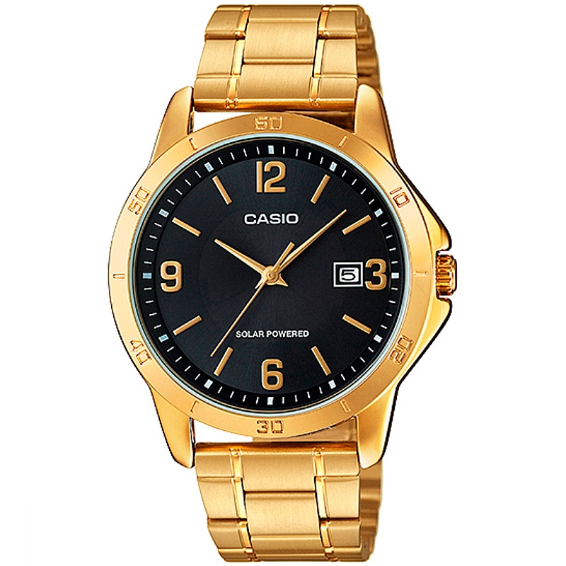 Casio Mtp-vs02g-1adf Solar Reloj Para Para Hombre Color Dorado