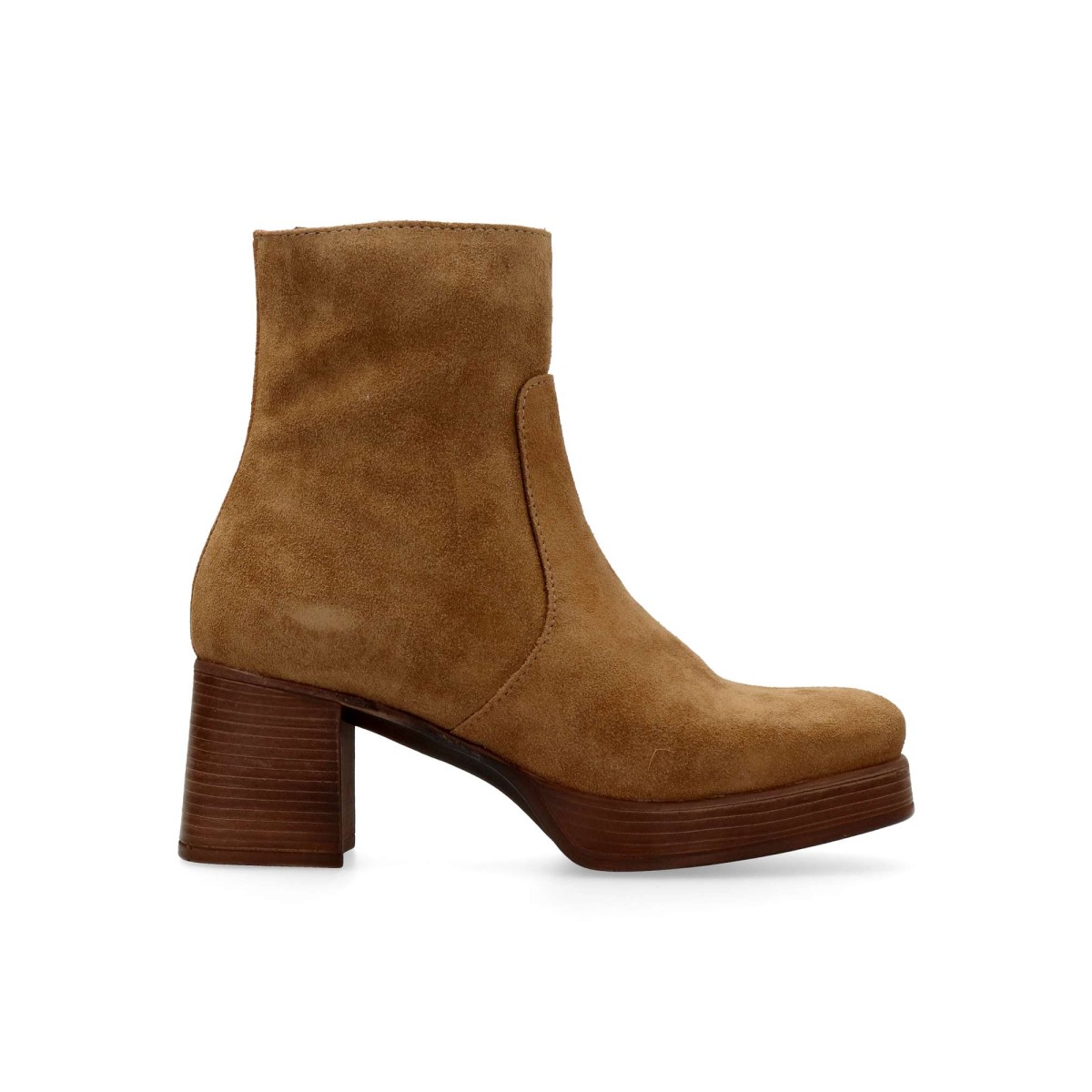 Patricia Miller - Botines de piel para mujer con tacón ancho y cierre lateral, diseño cómodo y planta de piel, hechos en España