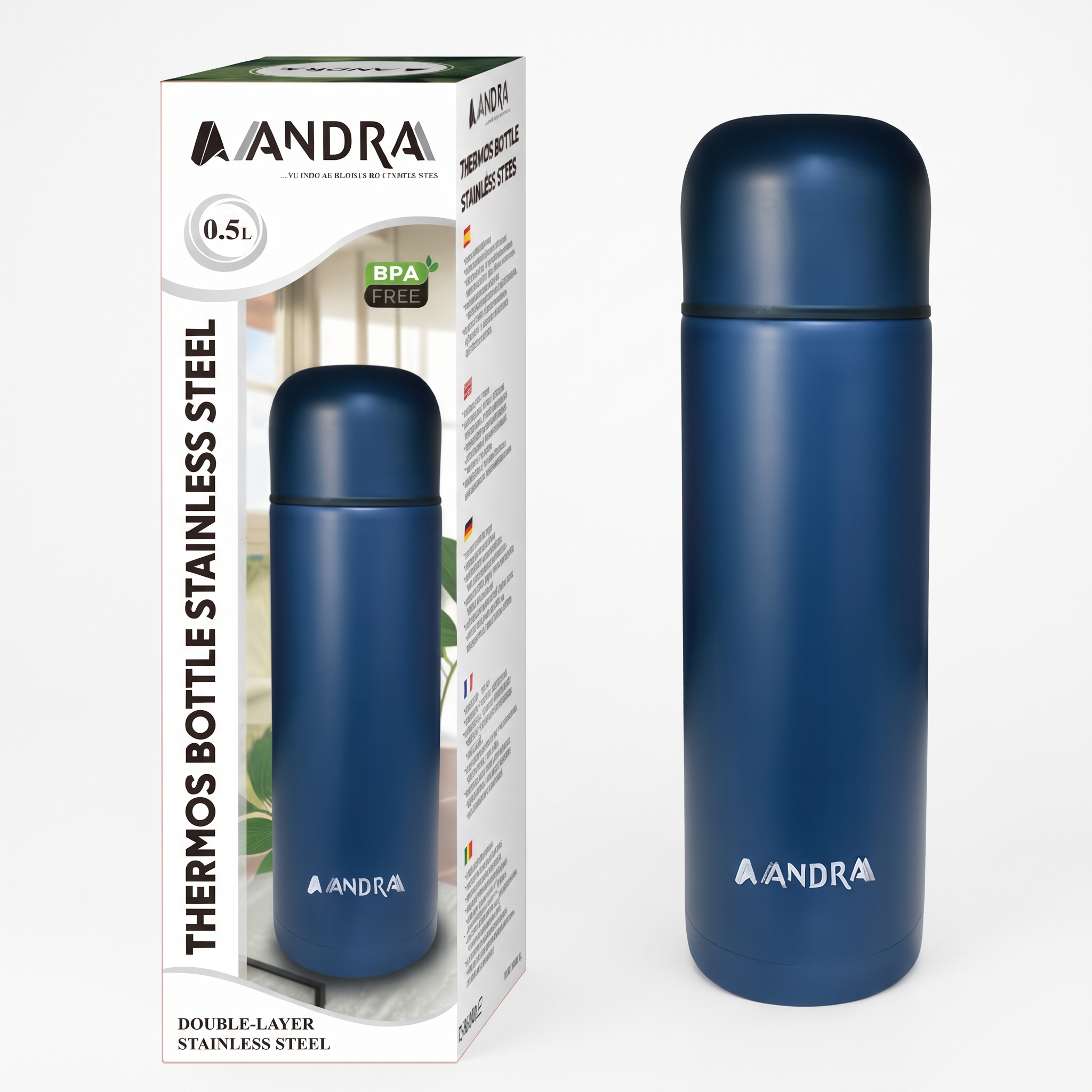 Termo Portátil de Acero Inoxidable 500 ml: Tu Bebida Ideal Siempre a la Temperatura Perfecta