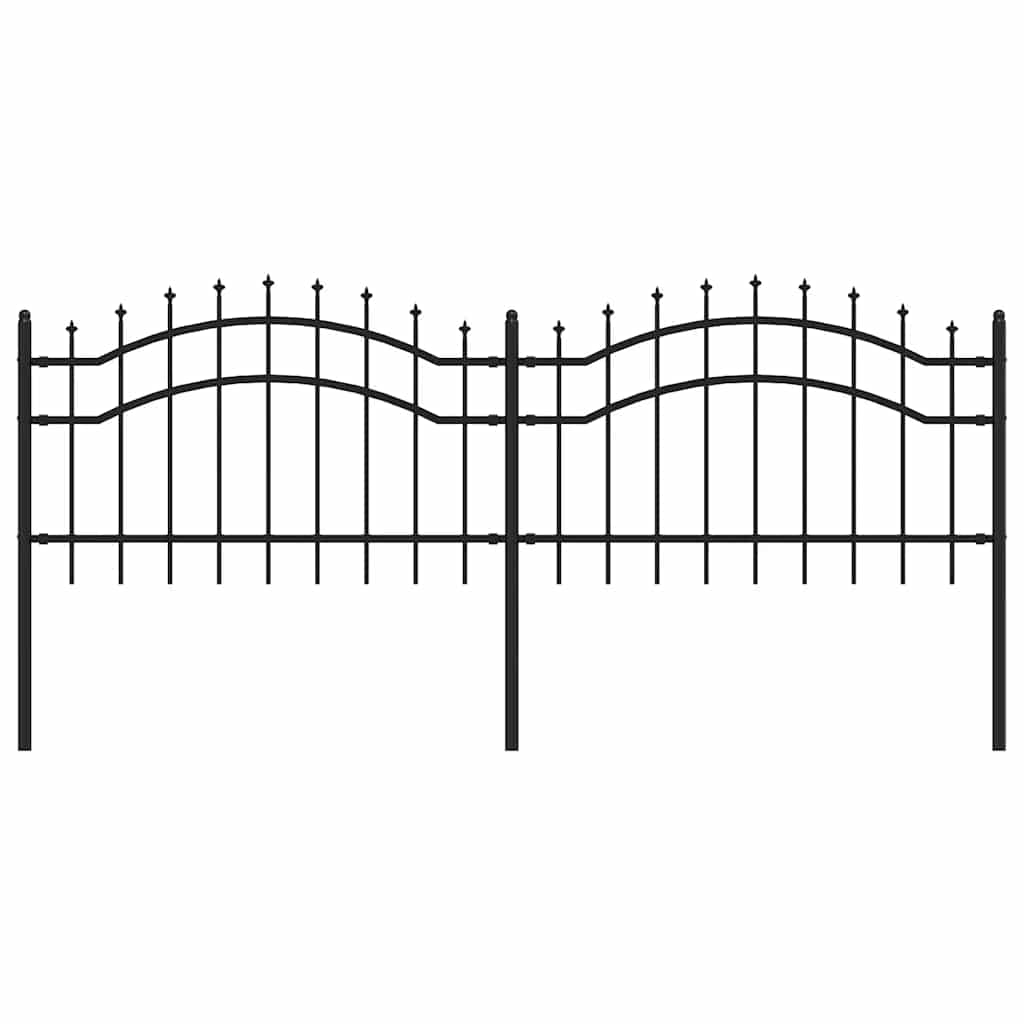 vidaXL Valla de jardín con punta de lanza acero recubierto negro en longitud 115 cm o 140 cm