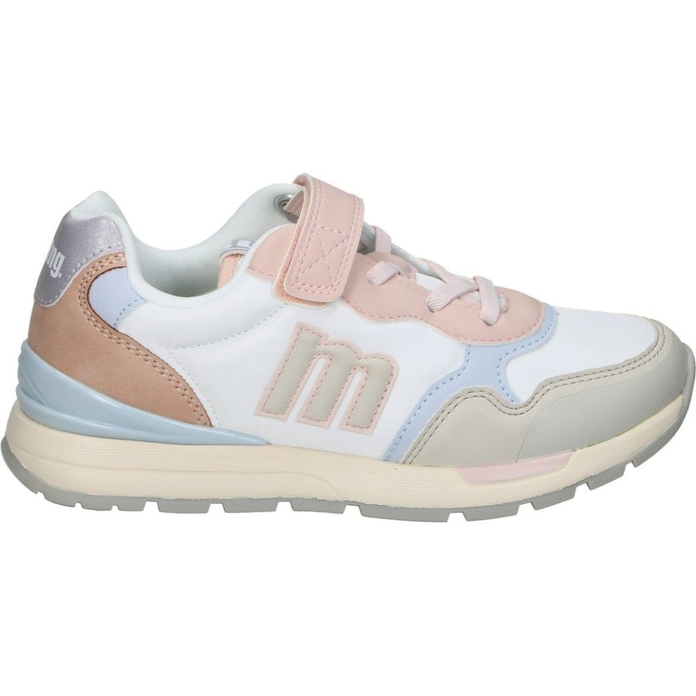 MTNG | Zapatillas Mustang Compact para Niña – Deportivas en Color Rosa con Detalles – Sneakers con Cordones Elásticos y Velcro – Máxima Sujeción – Cómodas y Versátiles – Modelo 49111V