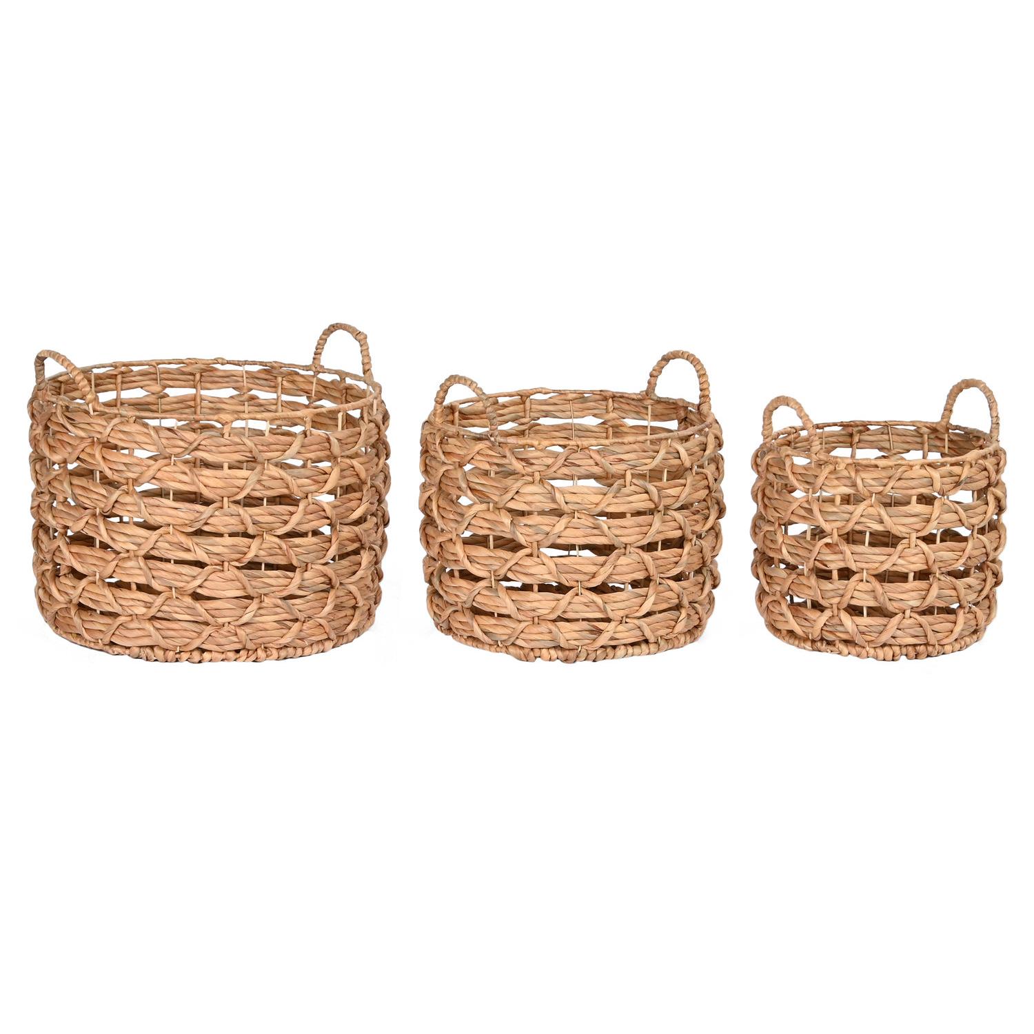 CESTA SET 3 JACINTO DE AGUA 44X44X38 37X27 30X24 DC211070 - EL MEJOR COMPLEMENTO PARA TU HOGAR FIJALO