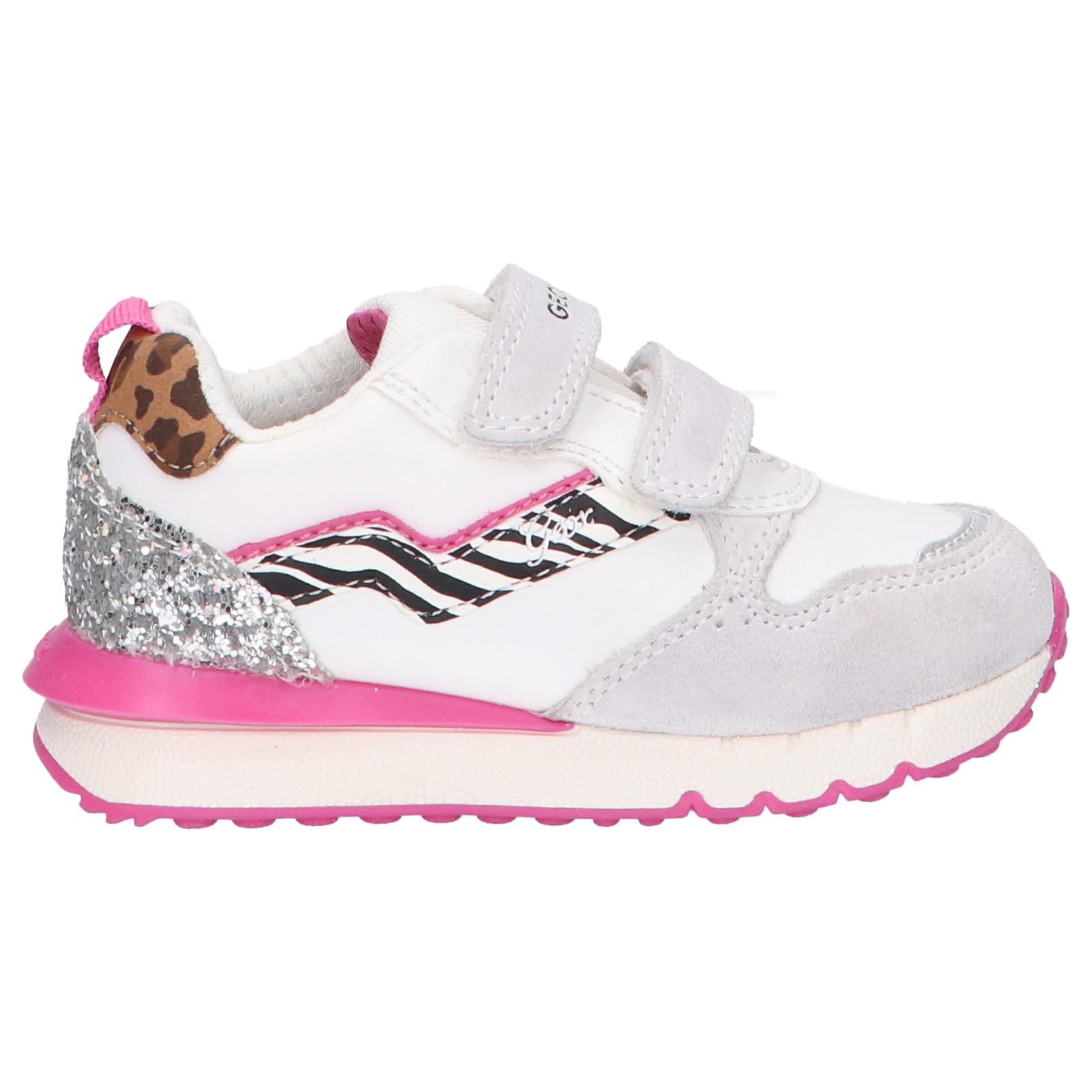 GEOX J26GZC 022BC J FASTICS C0563 WHITE Girls Sneakers-FUCHSIA