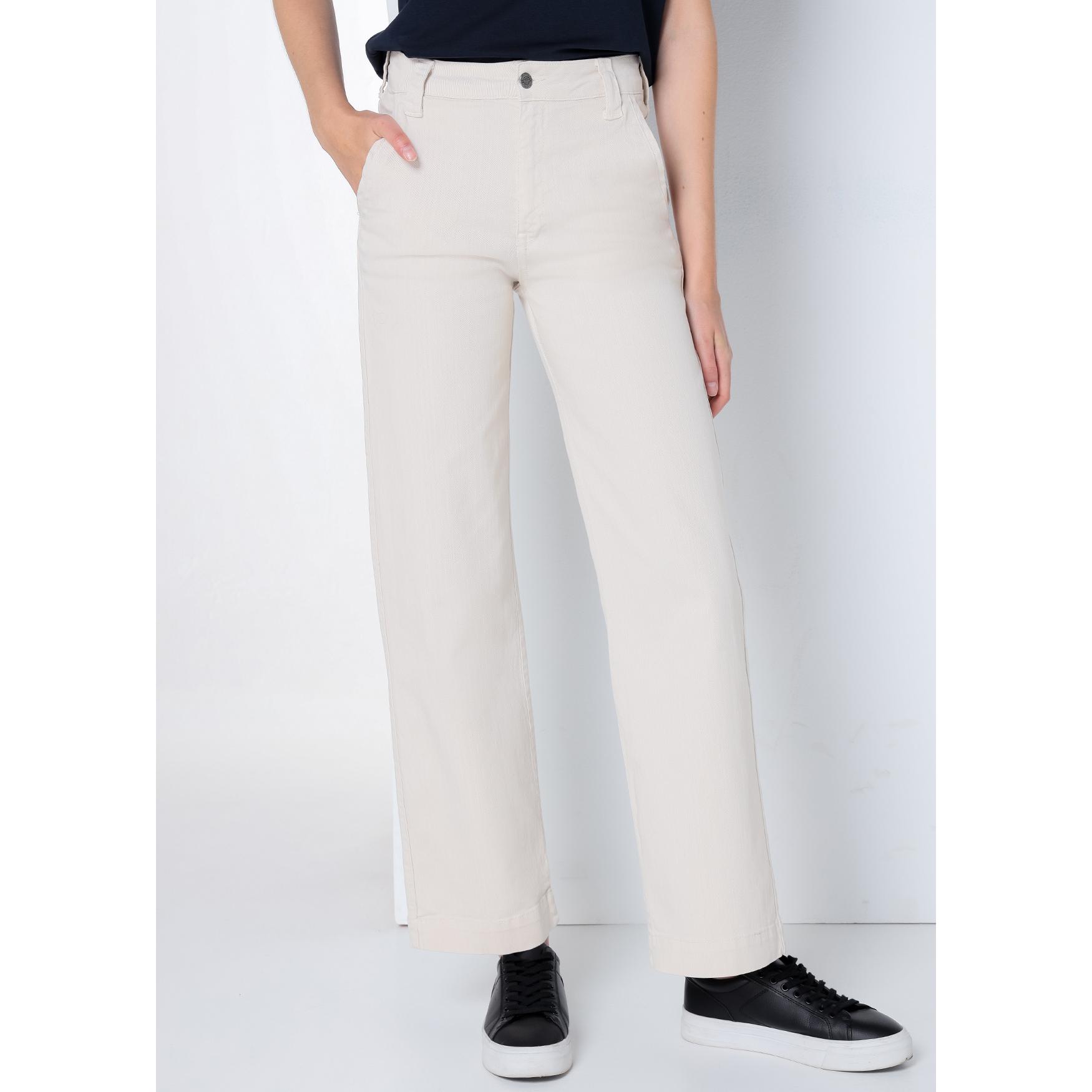 CIMARRON - OLIVIA LILOU - Pantalon chino - Cintura Media -Recto Ancho- Tiro largo- Tallaje en Pulgadas