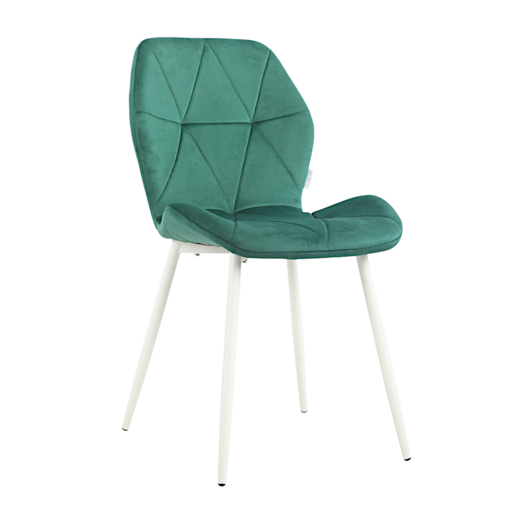 Silla Individual Minimal DECO Tapizada de Comedor Estilo Moderno con Patas Metálicas Blancas, Negras o Doradas, Varios Colores, 59 x 47 x 86 cm