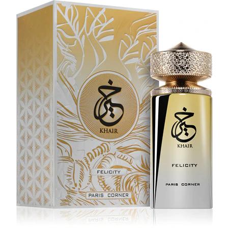 Paris Corner Khair Felicity Eau de Parfum  Perfume Oriental con Notas Florales, Champán y Vainilla 100ml