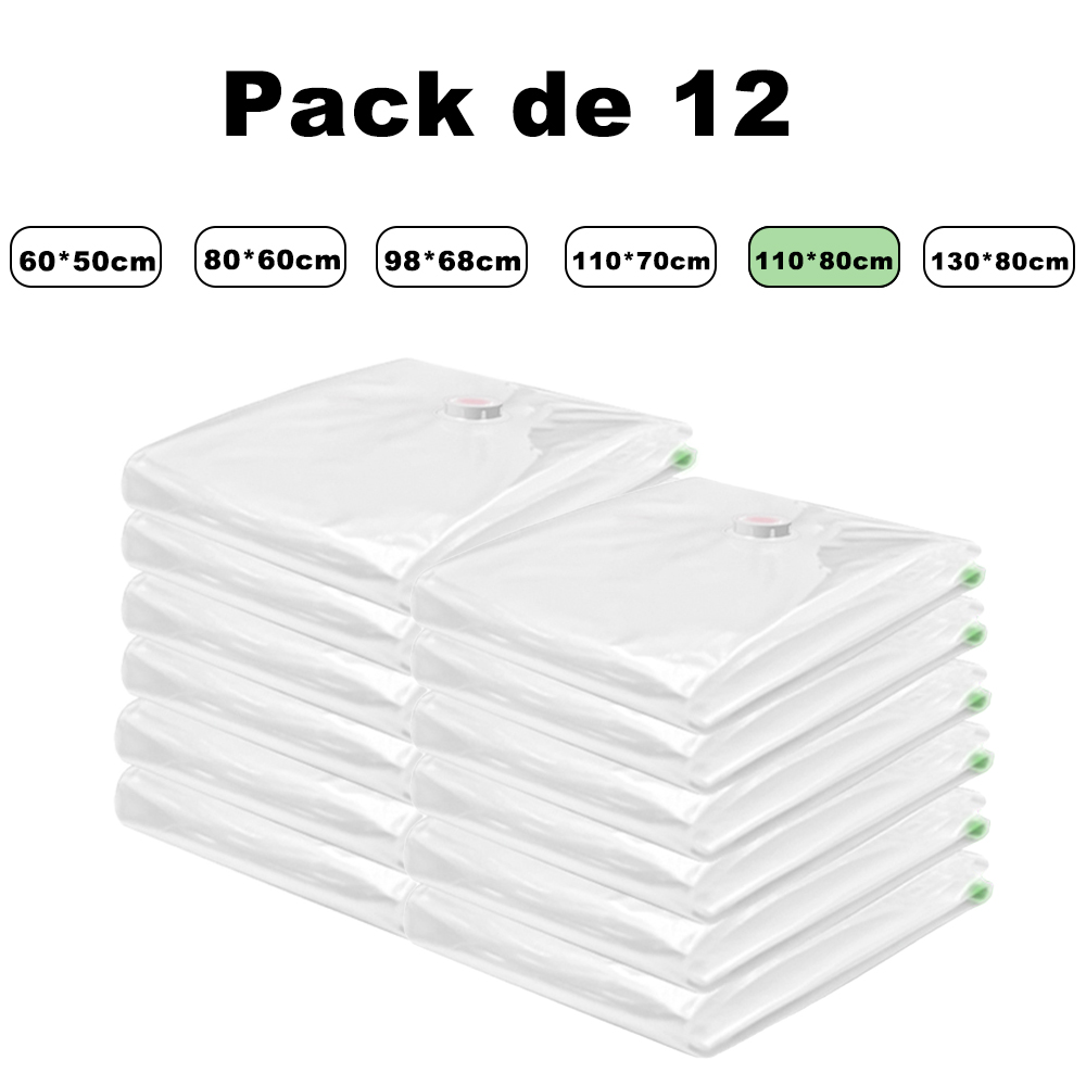 Life Basics Bolsas de Vacío para Ropa y Almacenamiento, Bolsas Ahorradoras de Espacio con Doble Cremallera y Válvula para Aspiradora, Bolsas de Compresión Transparentes para Edredones, Mantas, Almohadas y Ropa
