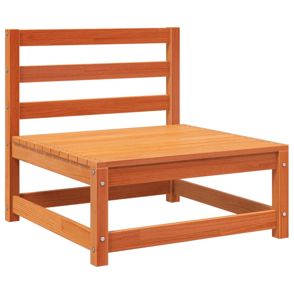 vidaXL Sofá jardín sin reposabrazos madera pino marrón cera 70x70x67cm