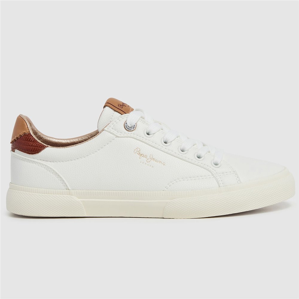 Zapatillas sneakers casual para mujer Pepe Jeans Kenton Street 800 Blanco Cuero