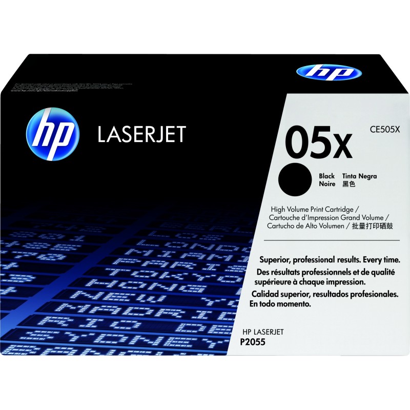 HP - Cartucho de tóner original LaserJet 05X de alta capacidad negro CE505X