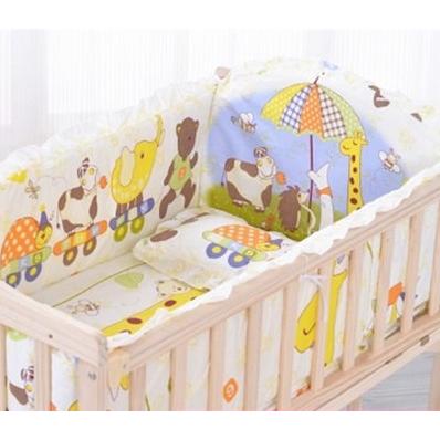 TK Parachoques de Algodón Puro para Cuna de Bebé, juego de almohada de 120x60cm, Kit de ropa de Cama Infantil, 5 UDS.