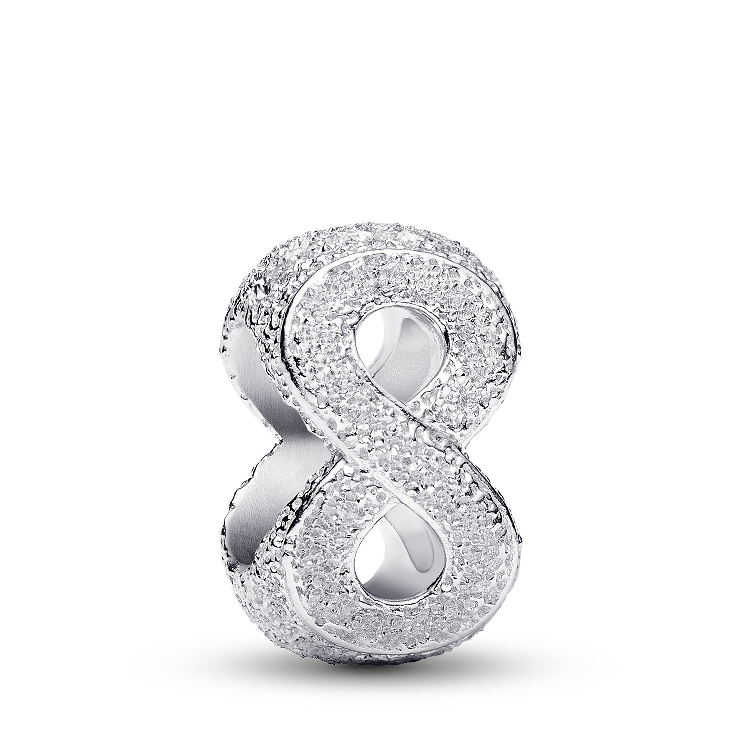 Pandora Mini charm de plata de ley con textura de infinito 794523C00 , para Mujer