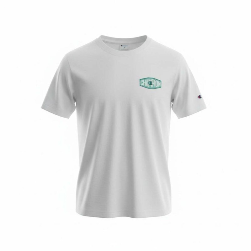 Camiseta Champion Blanco Hombre 222392-001 Algodon