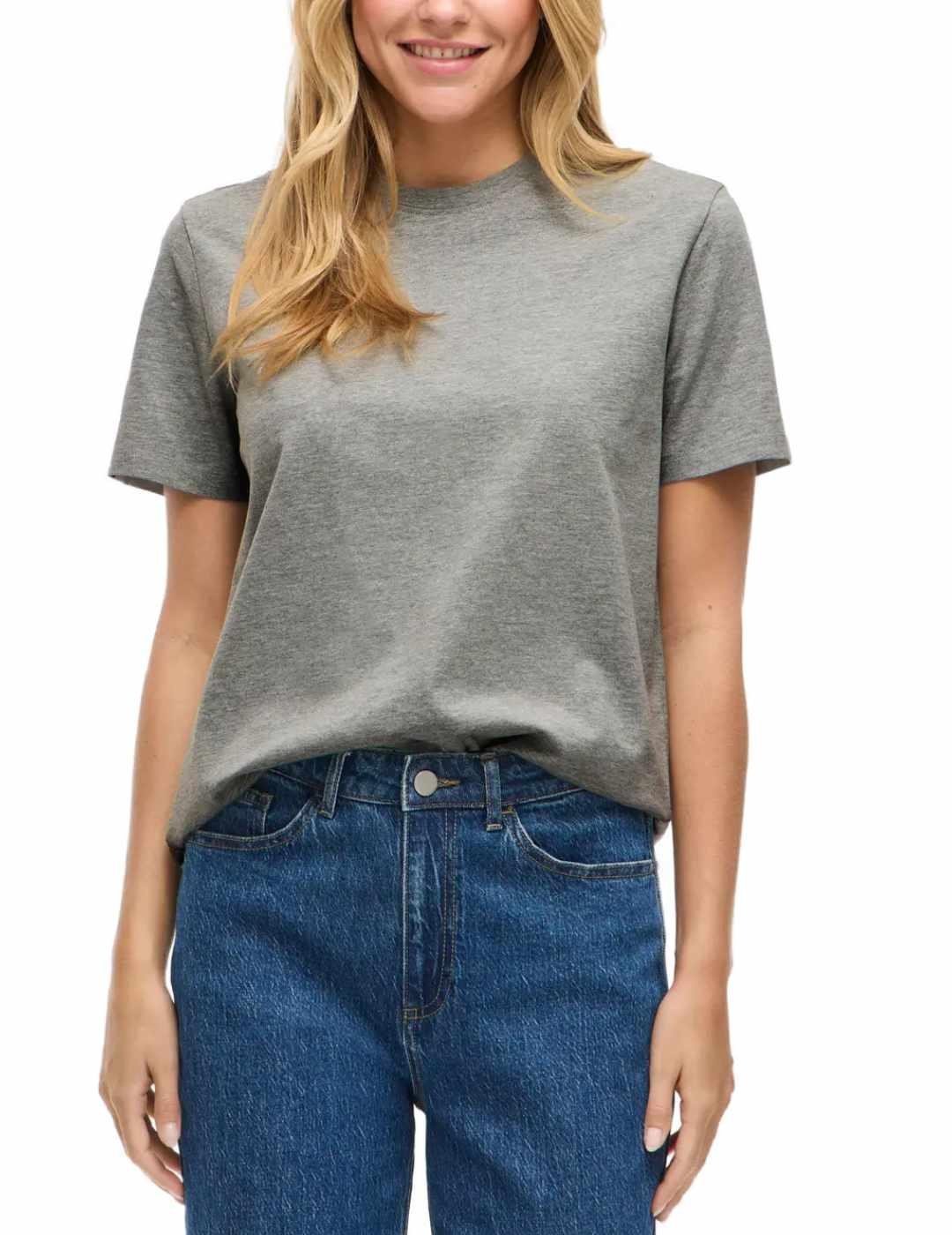 Camiseta Vila Nora gris manga corta para mujer