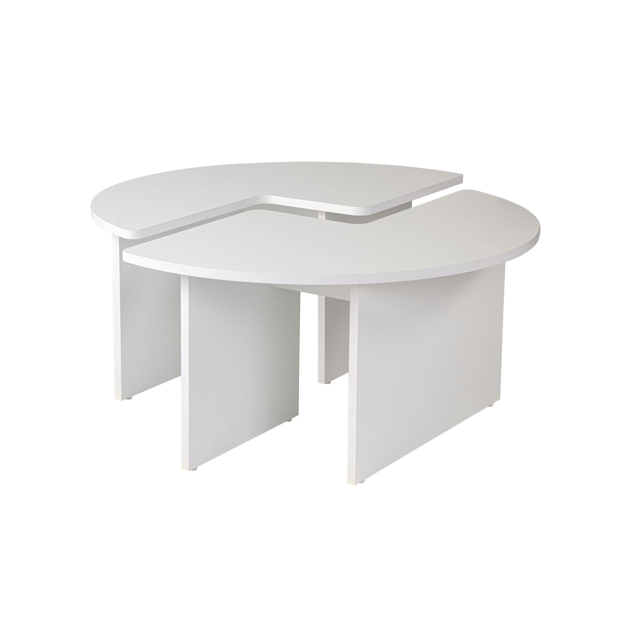 Habitat y Jardin - Mesa de centro de madera <<Moira>> 90 x 90 x 41 cm - Blanco natural