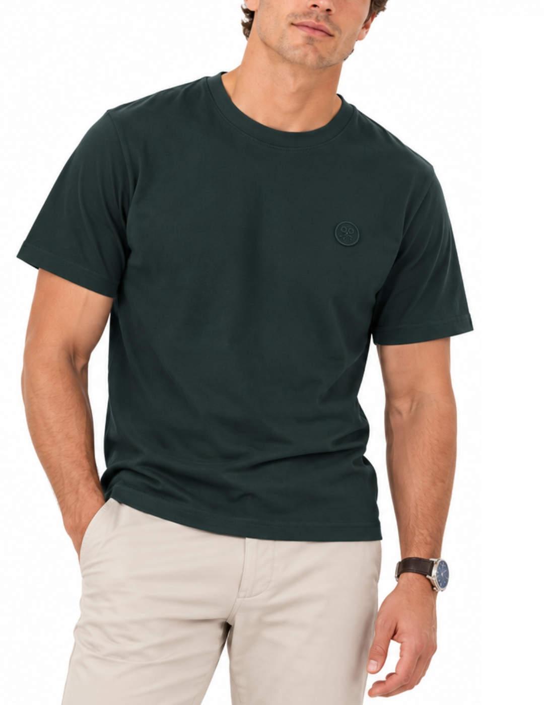 Camiseta Silbon logo smile verde manga corta de hombre