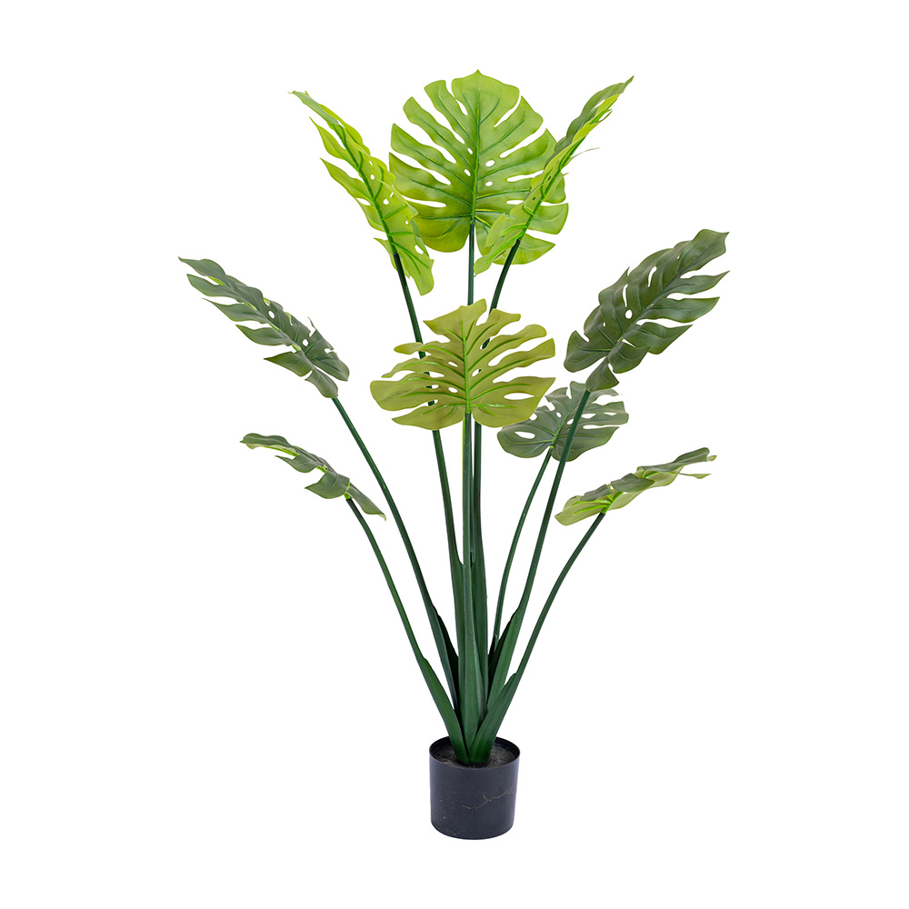 Poenia Arte Floral - Planta Artificial Árbol Monstera 120cm - REF 631183 - Decoración Realista - Antirayos UV