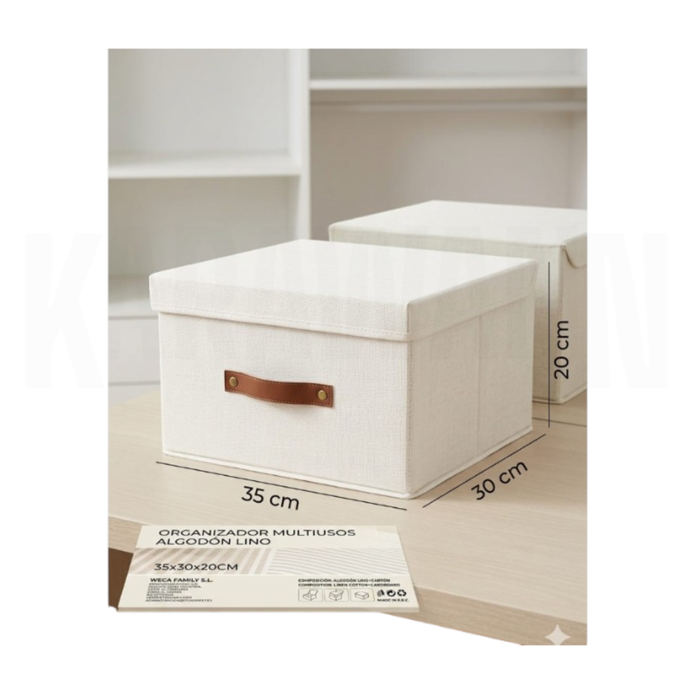 Organizador Multiusos de Lino y Algodón  Almacenaje Plegable para Hogar