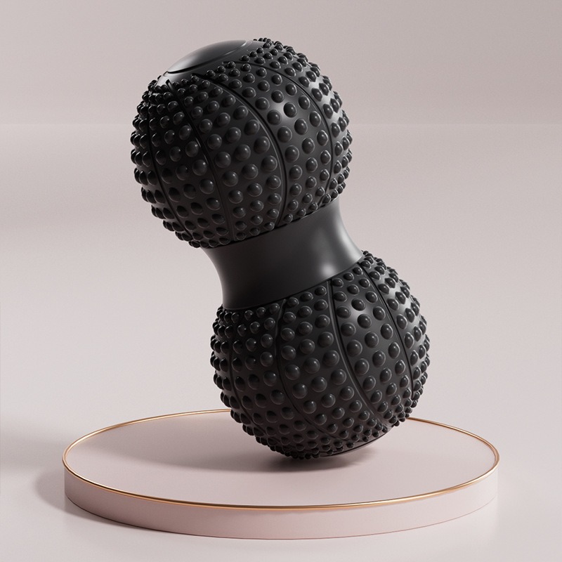 Pelota de liberación miofascial para pies y arco plantar, pelota de cacahuate para relajación muscular, pelota de yoga con textura de erizo para relajación profunda de cuello y hombros