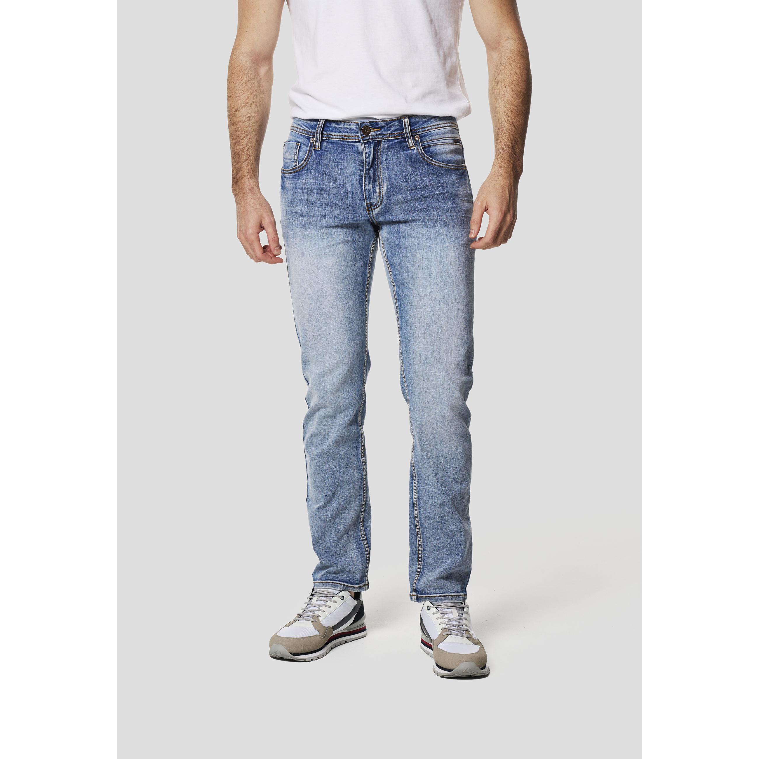 Koroshi - Pantalón vaquero jeans Koroshi Regular Azul Claro de algodón elástico 75% para hombre, transpirable y cómodo para uso diario, oficina y street style