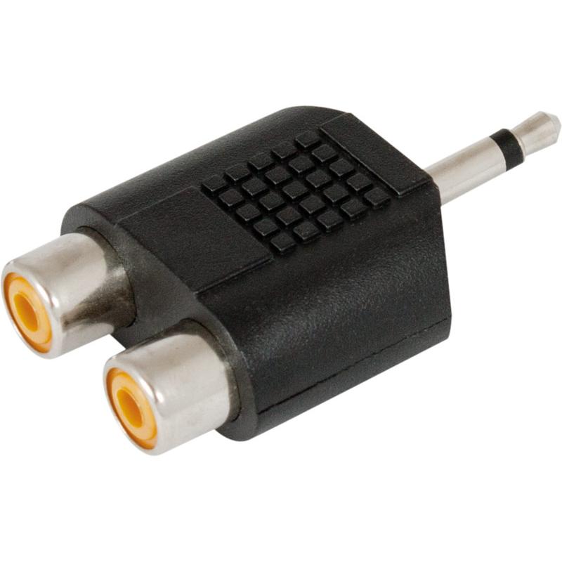 Adaptador Jack macho mono de 3,5mm a 2 hembras RCA