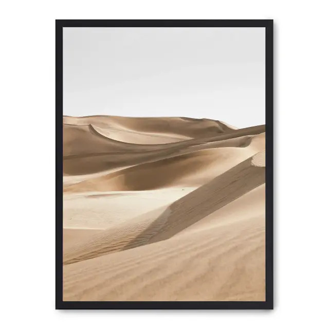 Lámina con marco negro DESERT LANDSCAPE VI 21x30 cm, Póster impreso en papel de primera calidad de 180gr, montado sobre marco de madera MDF acabado en negro., Naturaleza - Desierto