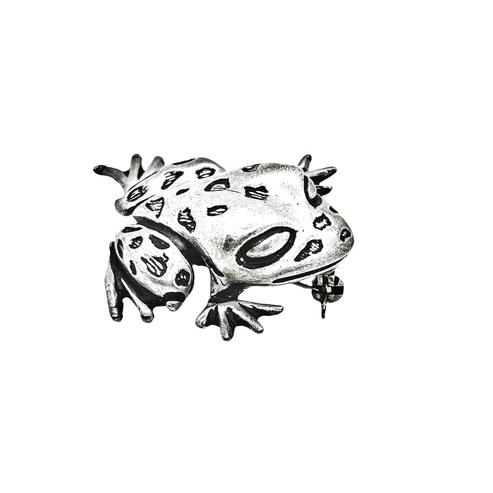 Broche Rana en plata chapado