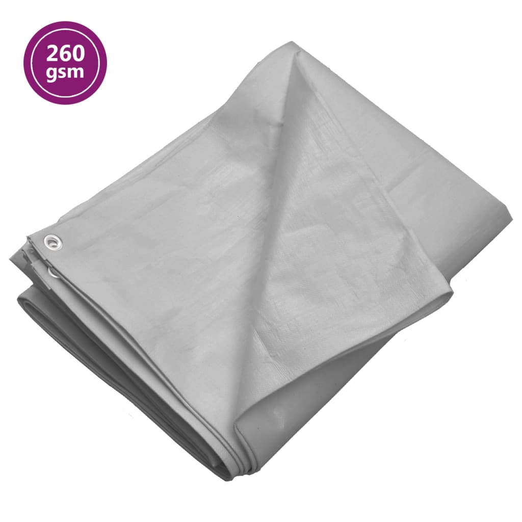 vidaXL Lona HDPE 260 g/m² 8x12m Toldo Camping Cubierta Refugio Acampada Color Blanco,  Gris,  Verde y mas