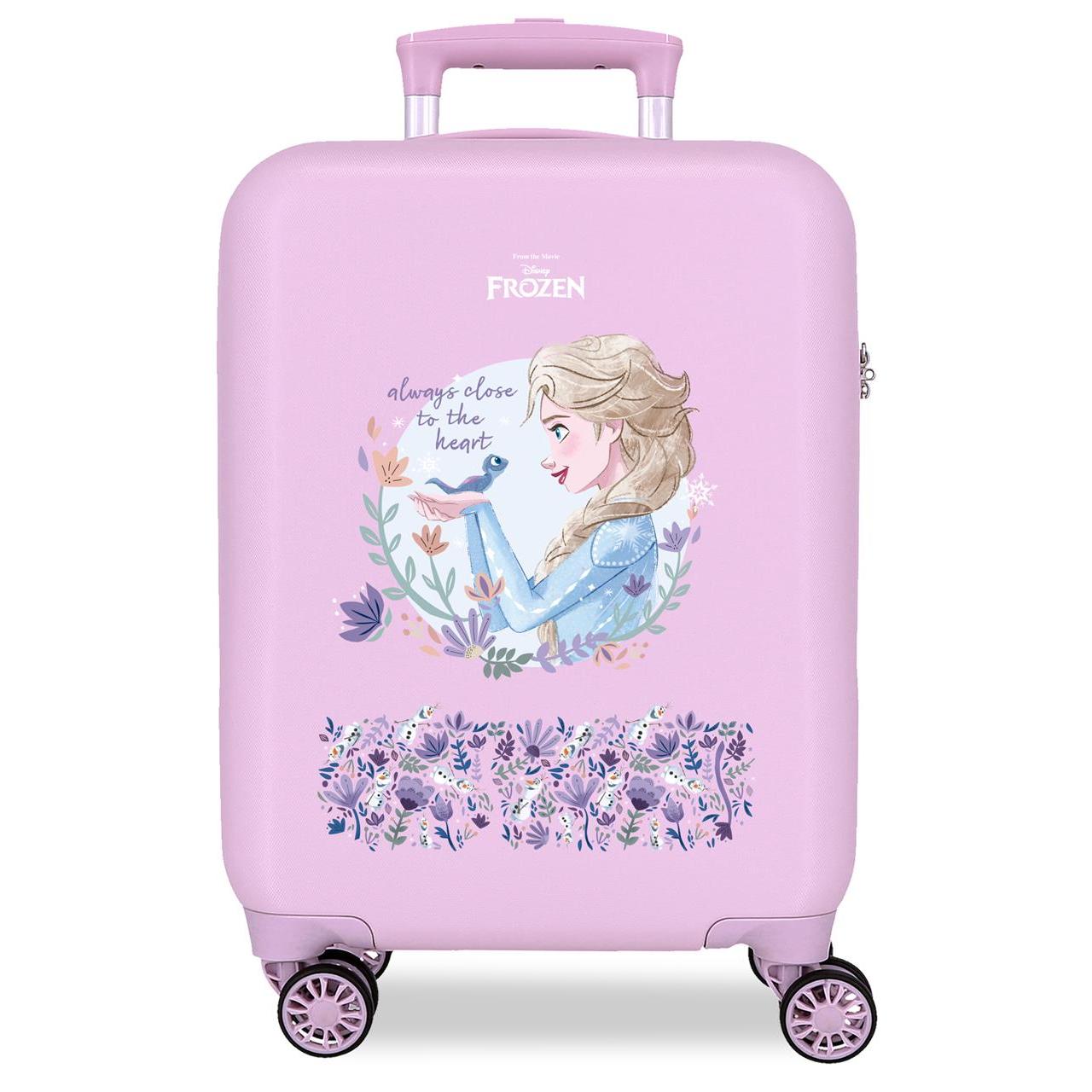 Maleta de cabina Disney Frozen Close to the heart ABS con capacidad de 33L Lila