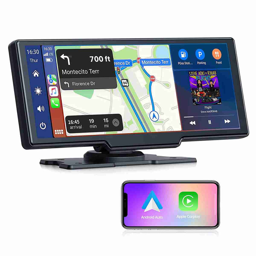 ALMALUX Pantalla Táctil 9,3'' Inalámbrica CarPlay Android Auto con Cámaras Delantera Trasera Bluetooth y Radio FM GPS PLUS