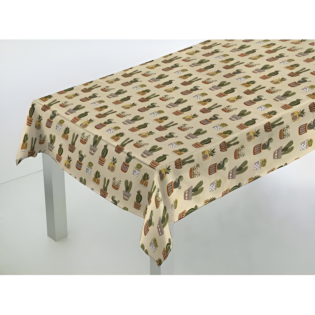 Mantel Hulehule Tex - Teflón CACTUS MARRON Resinado Antimanchas Fácil Limpieza Impermeable Apariencia - Mantelería
