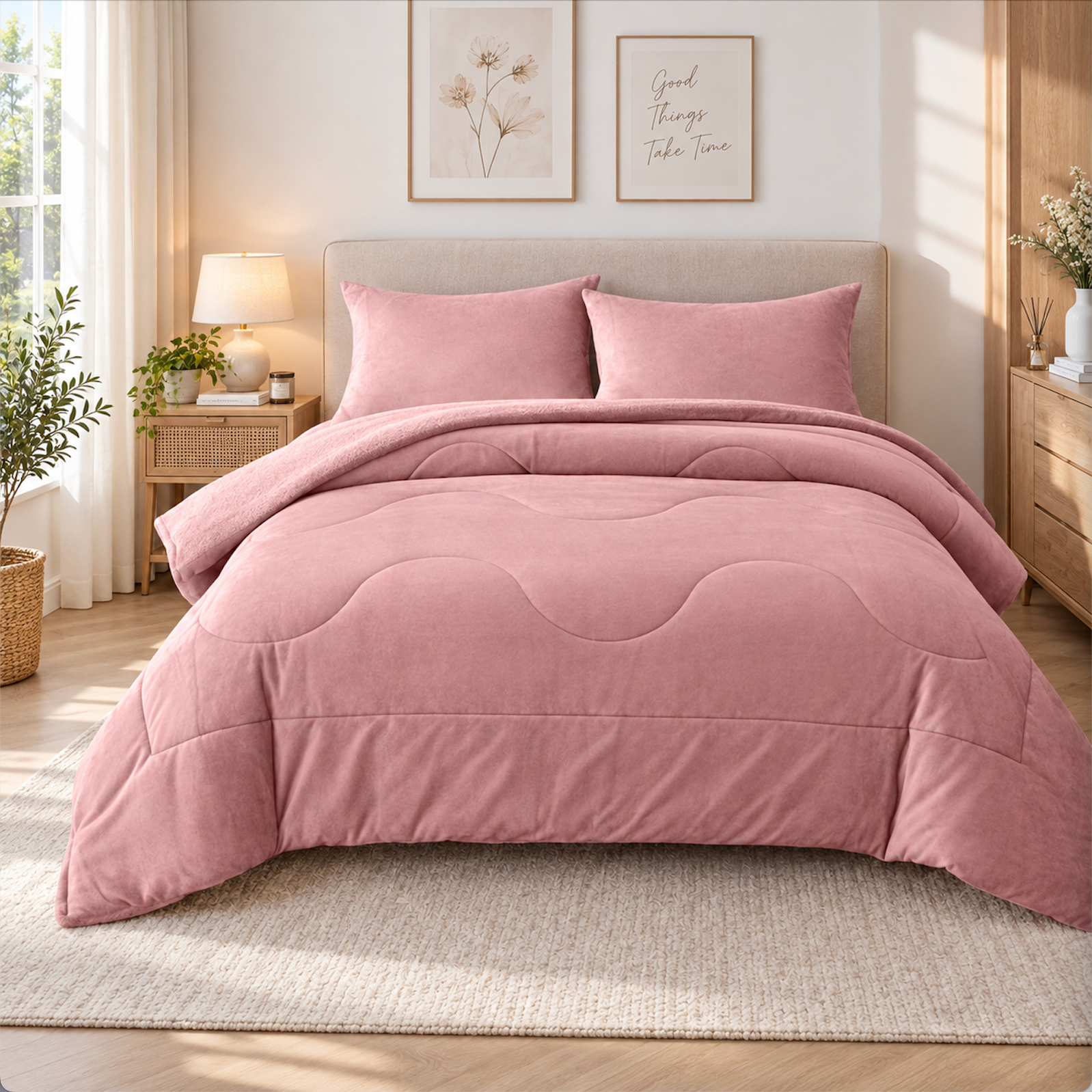 AYU SHOP Edredón de Borrego para Invierno, con 2 Fundas de Almohada, Grueso, Cálido y Suave, – Colcha Térmica para Cama de 135cm/220x240cm y 150cm/240x260cm, Varios Colores