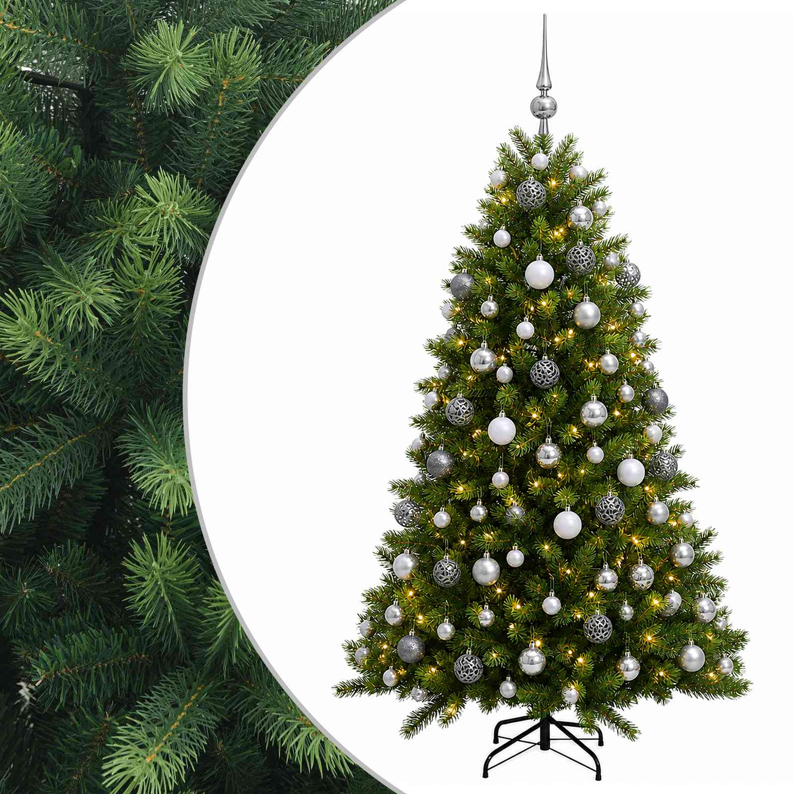vidaXL Árbol de Navidad Artificial con Adorno 240 cm 300 LED