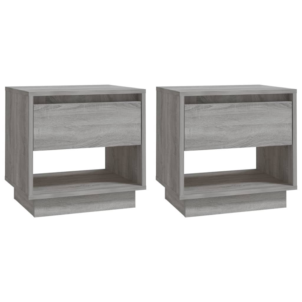 Vidaxl Mesitas de Noche 2 Unidades Madera Contrachapada 45x34x44 Cm Blanco