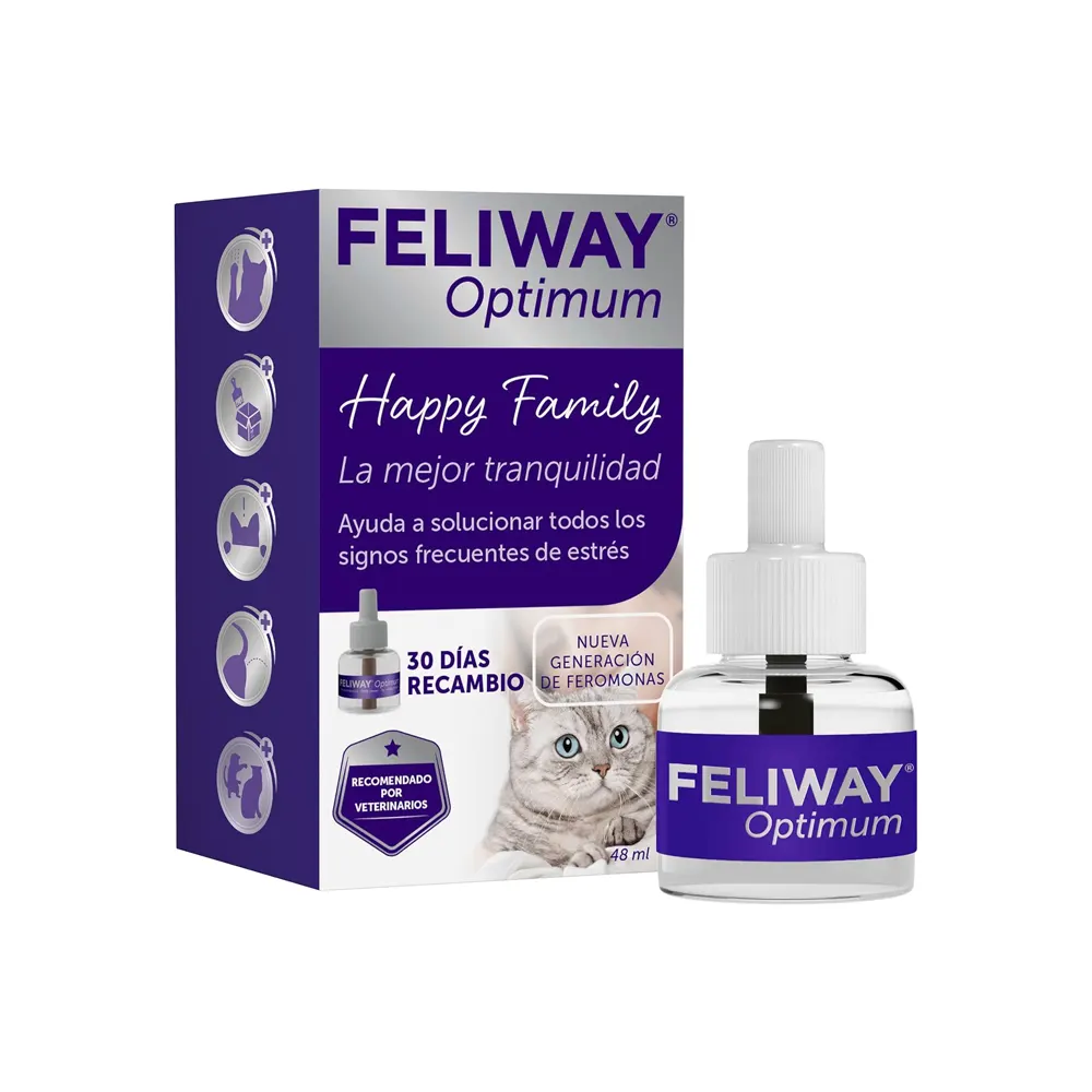 FELIWAY OPTIMUM RECAMBIO 48ml ayuda a reducir los signos más comunes de estrés en gatos Ceva