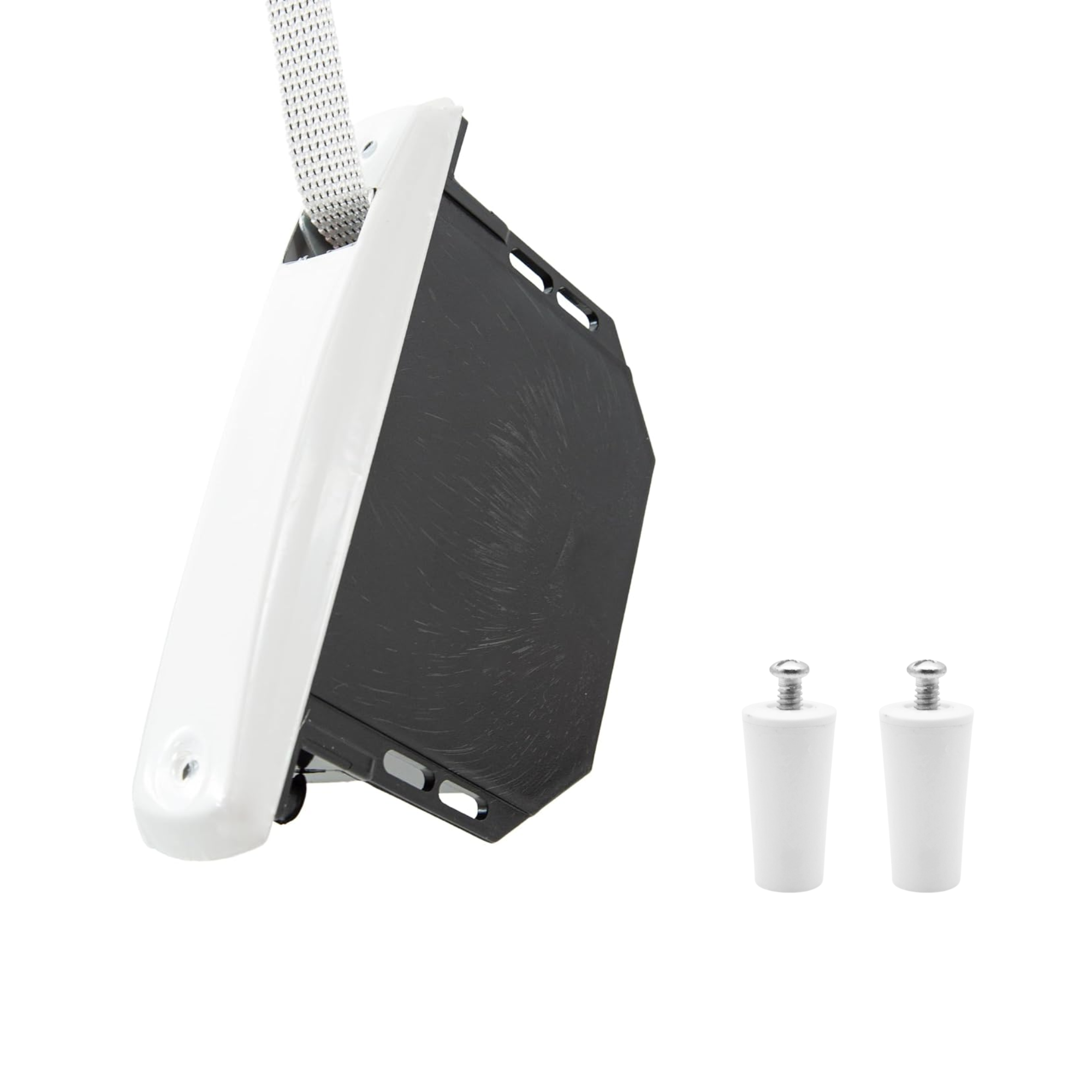 Gaviota Pack Recogedor Persiana Empotrable con Frente de Aluminio  Enrollador Universal para Cinta de 20 mm – Blanco – Incluye 2 Tapones
