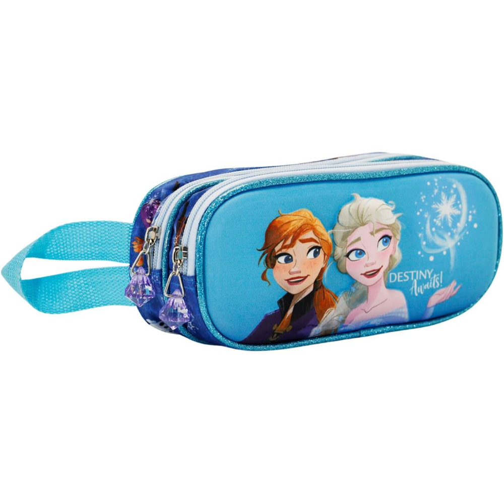 Disney Frozen Karactermania Portatodo Azul Niña con Estampados y Cremalleras