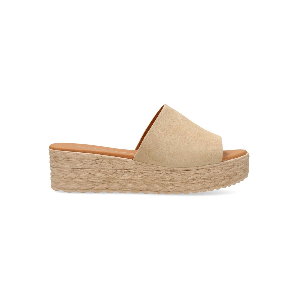 Vanessa Calzados - Sandalias de mujer con pala y plataforma de 5 cm en piel serraje, planta acolchada con gel y transpirables 100 %, color negro, hechas a mano en España