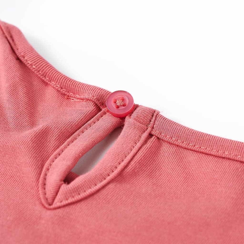 vidaXL Camiseta de niños de manga larga estampado de oso rosa 128