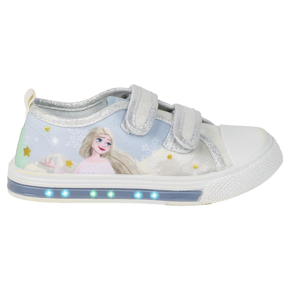Zapatilla Loneta Suela Pvc Con Luces Algodón Frozen Cerdá Azul Claro