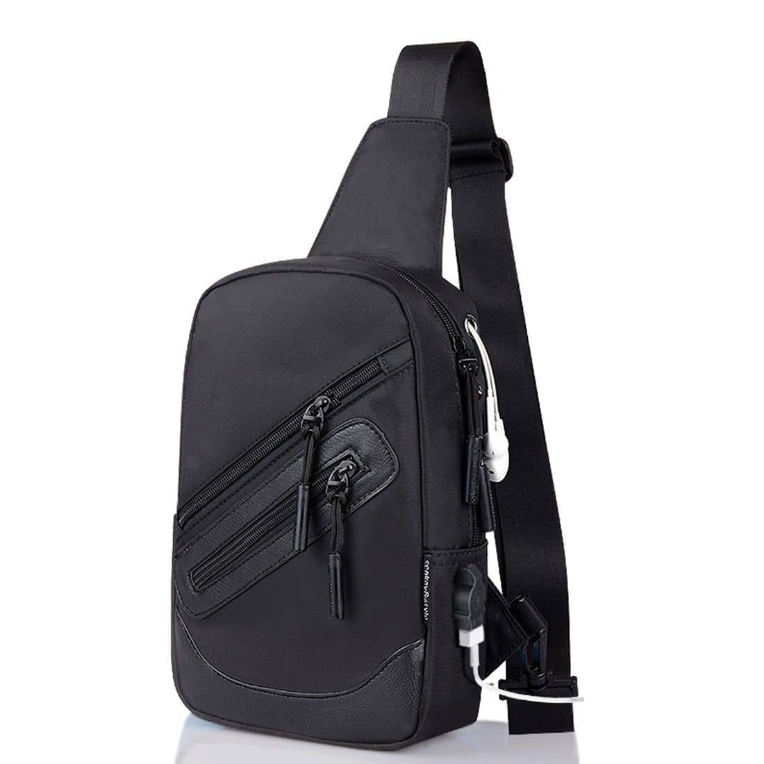 para iPhone 15 (2023) Mochila Bolso Bandolera Nylon compatible con Ebook, Tablet - Negro