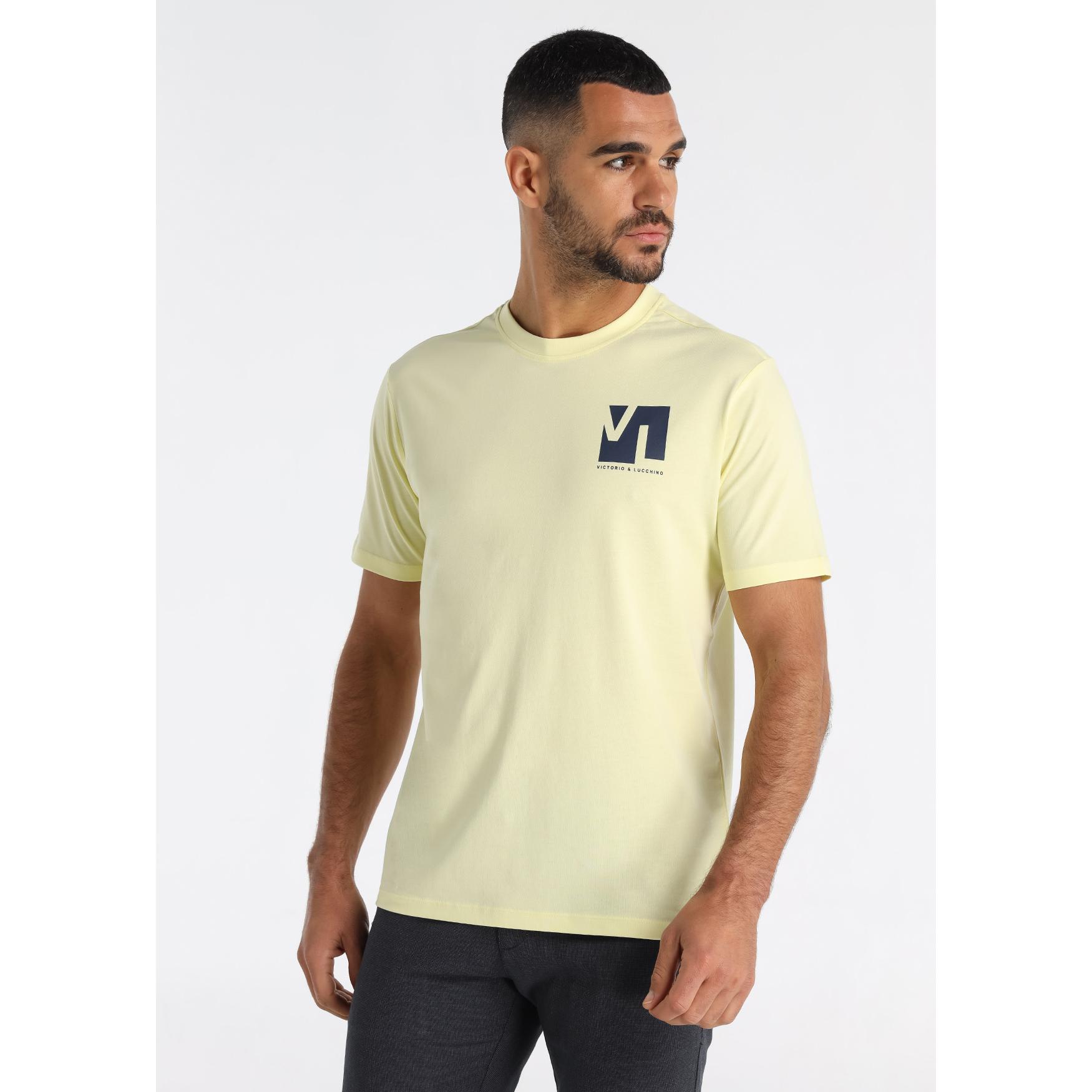 Victorio & Lucchino - Camiseta de Algodón con Gráfica de Diseño Puzzle