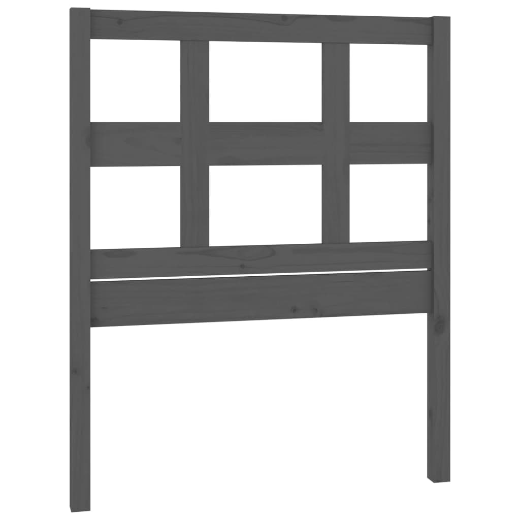vidaXL Cabecero de cama madera maciza de pino gris 95,5x4x100 cm