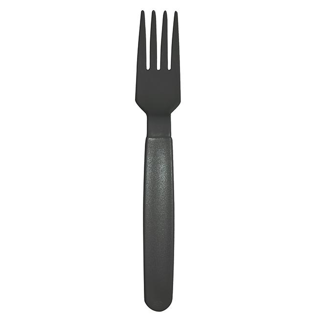 MONOUSO | Tenedor Reutilizable Durable PP Mineral Antracita 18,5cm (6 Uds)