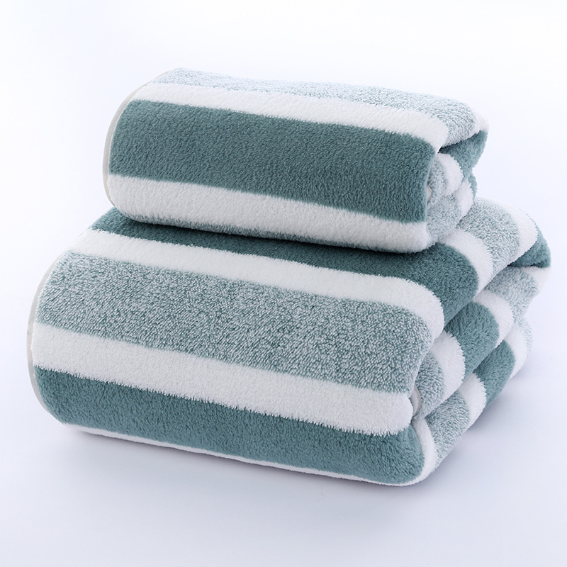 Juego De Toallas De Baño Con Patrón Rayado Toalla De Rostro Suave Absorbente Y Secado Rápido Para El Baño Y El Hogar