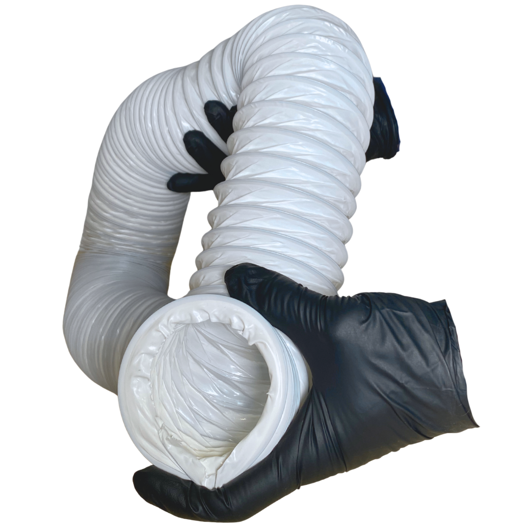 Manguera Clivex ø152mm (3m) flexible de PVC universal para secadora, campana extractora, manguera de aire acondicionado, blanco