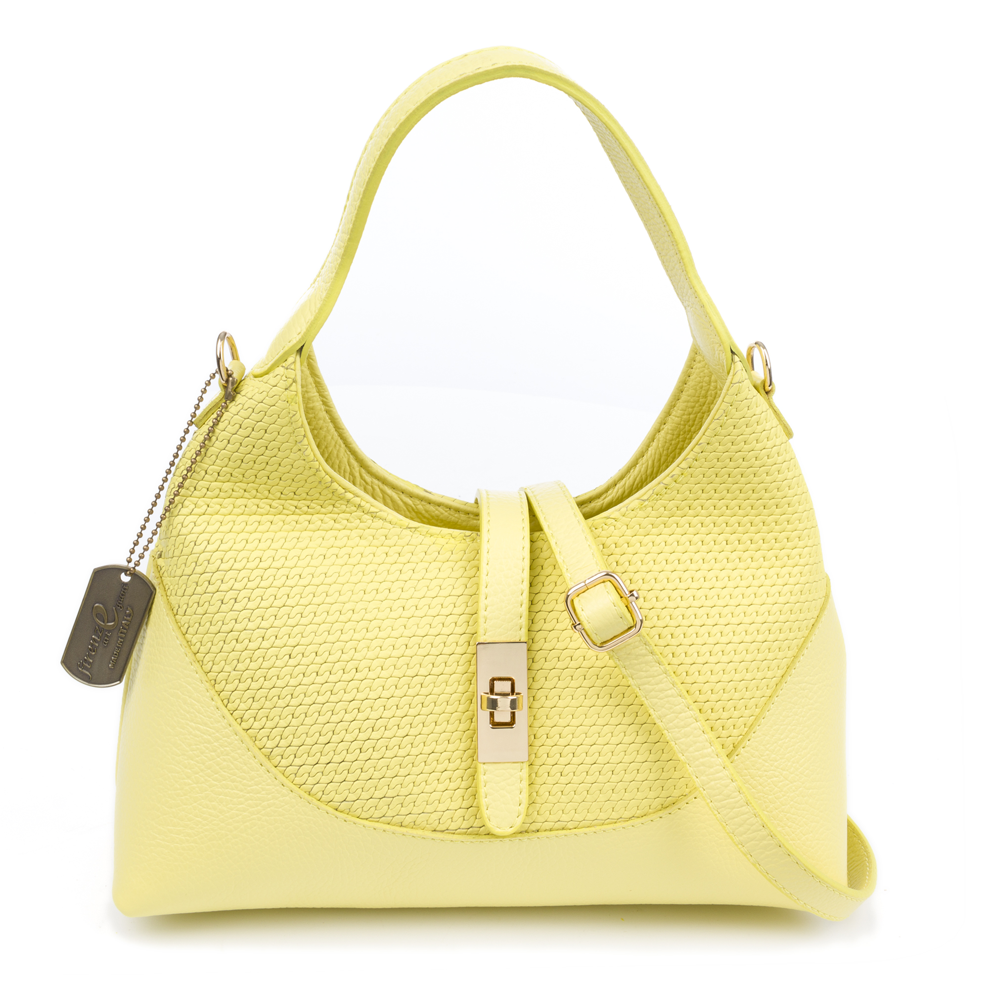 FIRENZE ARTEGIANI Belgioioso Bolso de hombro Mujer. Piel auténtica Dollaro Fabricado en Italia 29x12,5x16 Cm.