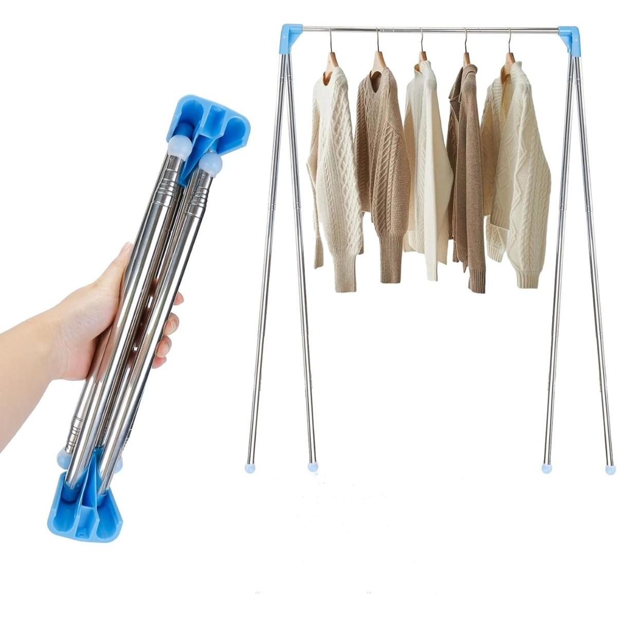 Percha plegable portátil - 33-71 cm - Percha telescópica - Percha de viaje ajustable - Ideal para el hogar, camping y viajes al aire libre.