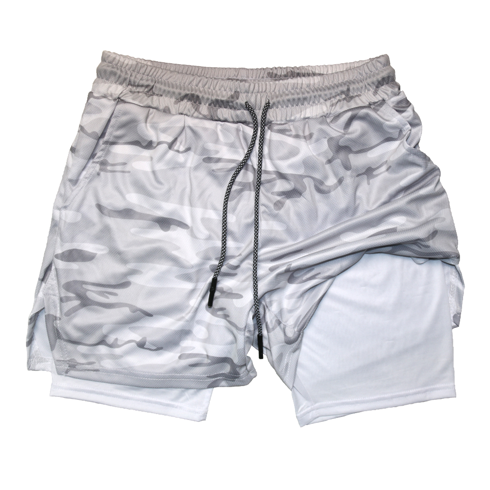 MOV Shorts De Fitness Para Hombre Doble Capa 2 En 1 Deporte Entrenamiento En El Gimnasio Quick Dry Running Verano Shorts Casual
